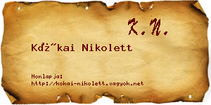 Kókai Nikolett névjegykártya